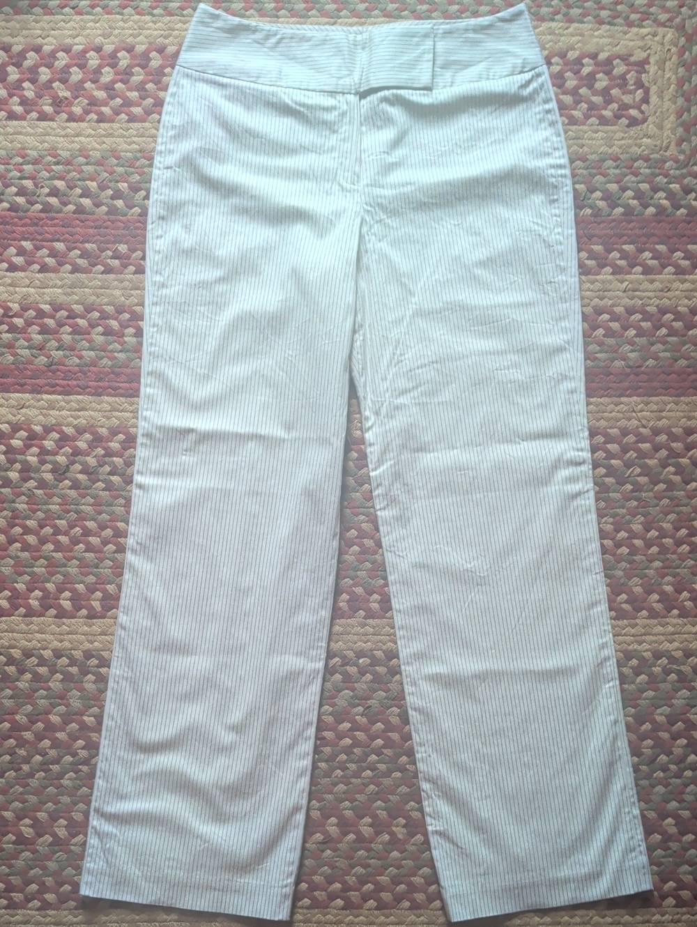 Sharagano Women's Ivory Pinstripe Trousers NWOT